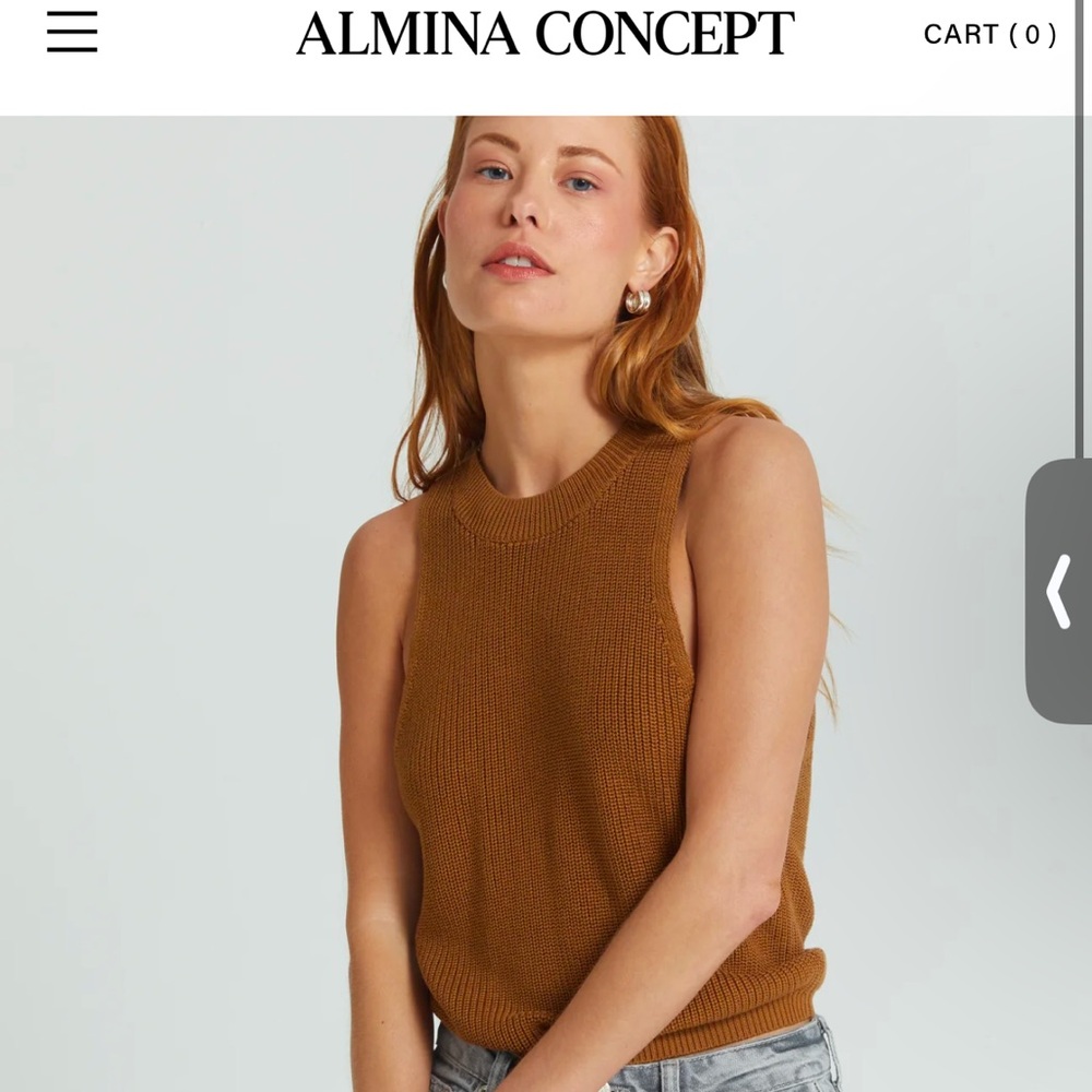 Almina Concept Ribbed Knit Sleeveless Top